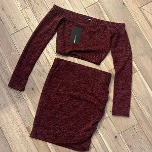 Two piece burgundy set